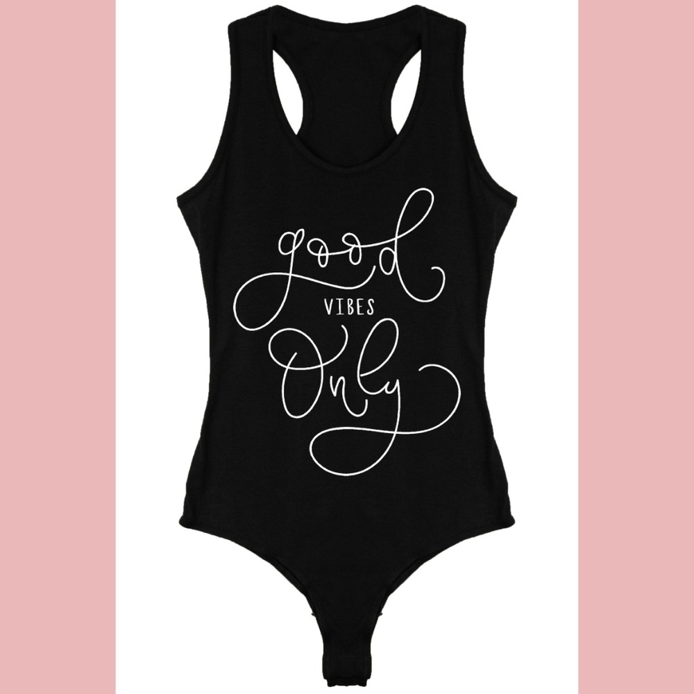 Good Vibes Only Black Bodysuit
